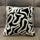 Tufted Pillow Cover for Sofa Tasseled Square Pillow Case Cushion Cover black