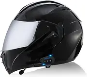 Motorcycle Bluetooth Helmet Modular Flip Up Front Motorcycle Helmet ECE/DOT Certified, Automatic Answer Bluetooth Helmet for Men Women Adults, Lightweight Design