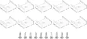 uxcell LED Strip Light Clips, 30 Pack Mounting Bracket Fixing Clips Plastic Clamp Holders with Screws for 15mm Neon RGB Light Cable Ribbon, Clear