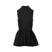 [ALAIA] ALAIA Knitted top with godet Woman 36 36 Black