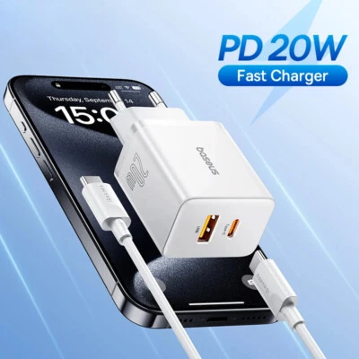 20W USB Charger Dual Charging Port Support Type C PD Fast Charging Phone Charger