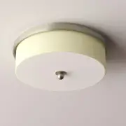 Citilux Brooklyn Cylinder Fabric Shade Ceiling Light with Satin Nickel Decorative Ring
