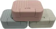 3pcs Box Drain Soap Holder Bathroom Soap Container Soap Drainer Holder Soap Storage Holder Shower Soap Container Soap Case Practical Soap Dish Travel with Cover Bath Soap