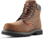 [SUREWAY] Mens Heavy Duty Soft/Steel Toe Work Boots for Men,Goodyear,Durable Comfortable Proved, Full Grain Leather Working Construction Boot,Slip/Oil/Water Resistant Industrial Safety Shoes