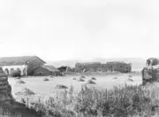 the Mission San Fernando Rey de Espana as seen from the hayfield 1 - Old Photo