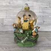 Disney Snow white Seven Dwarfs Snow Water Globe Musical 8" "Playful Melody" Vtg