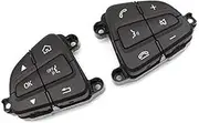 MKVAXR Car Cruise Control Button, for C GLC Class W205 W253 0999050200 Car Multi-Function Steering Wheel Control Switch Button Assembly 0999050300 Car Steering Wheel Switch Kit(Black 2)