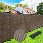 UPGRADE Fence Privacy Screen 8' x 25' Fence Commercial Shade Cover with Brass Grommets Heavy Duty Perfect for Outdoor Back Yard-Mocha, Customizable