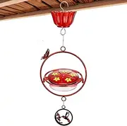 Jvjggag Bird Feeder Hummingbird - Round Tray Hummingbird Feeders | Rust-Proof Food Holder Outdoor Garden Art for Backyard Lawn Patio Fence Deck Window Birding Supplies