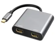 USB C to HDMI Adapter, Dual HDMI USB C Multi-Monitor Cable 1080P Video Audio ...