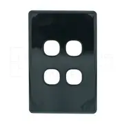 Clipsal Classic C2000 Series Plate Grid & Cover 4 Gang Black - C2034VH-BK