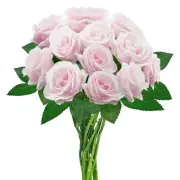 Pink Artificial Roses with Long Stems, 12Pcs Realistic Roses Artificial