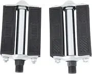 1 Pair of 1/2" Vintage Block Pedals 9/16" Leisure Cycling Bicycle Pedal with Reflectors Compatible with Schwinn Style for BMX MTB Road EBikes Folding Kids Bikes Black