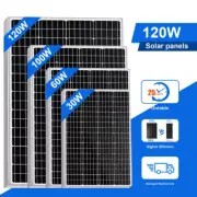 30W/60W/100W/120W 12V Solar Panel Mono HighEfficiency for Sunshed Caravan Boat