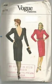 Vogue Sewing Pattern 8540, Vintage Back Wrap Dress, Size 12, Uncut
