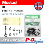 2 Pack MUSTAD Fastach Lure Clips - Ultrapoint FTC Quick Snap Clip - Choose Size