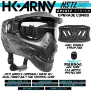 HK Army HSTL Goggle Thermal Anti-Fog Paintball Mask w/ Upgrade Strap Pad Combo