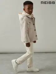 Reiss Stone Liam 9-13 yrs Removable-Hood Brushed-Twill Overshirt (E93683) | $120
