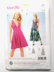 Burda Sewing Pattern 6652 Womens Sleeveless V Neck Dress Sizes 6-16 UNCUT