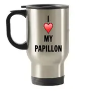 I Love My Papillon Stainless Steel Travel Insulated Tumblers Mug