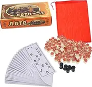 Vaguelly 1 Set Wooden Bingo Game with Number Cards and Accessories Household Party Game for Family Fun Chess for Logical Thinking and Concentration