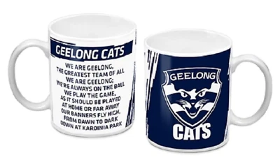 Geelong Cats Official AFL Team Theme Song 330ml Mug Coffee Tea Gift Boxed