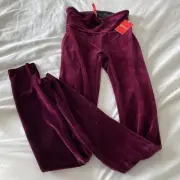 spanx velvet leggings XS rich burgandy womens