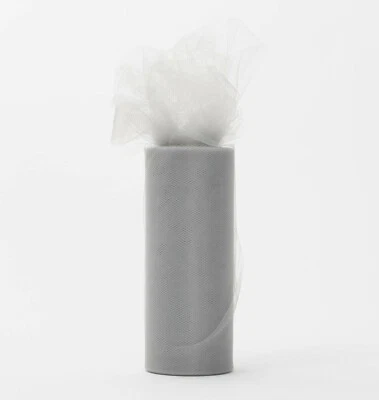 22 Metres SILVER Tulle Fabric DIY Roll Spool Wedding Party Events Decoration