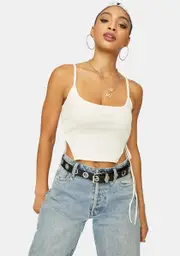 Natural Remember Me Side Tie Tank