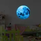 12cm Luminous Moon Wall Sticker Living Room Bedroom Glow In The Dark Decor Blue