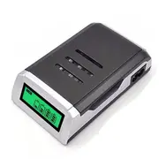 LCD Display 4 Slots Intelligent Battery Charger for AA /AAA Rechargeable BatteriesX34O