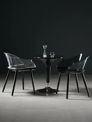 北歐亞克力餐椅創意幽靈椅扶手凳子網紅靠背椅透明椅子塑料水晶椅