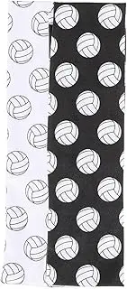 [YARNOW] 2Pcs Elastic Sports Headband Volleyball Pattern Sweatband for Men Women Comfortable Gym Headbands for Yoga Running Basketball and Outdoor Activities