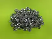 100 pcs 1/4-20 Nylon Insert Hex Flange Lock Nut, Zinc Clear, 1/4-20