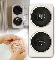 Portable Washing Machine,2×3.5L Dual-Chamber Underwear Washing Machine,Small Tumble Washer And Dryer with Smart Touch Panel,65℃ High-Temperature Drying,for Apartment,Dormitory and RVs(Wall-mounted mod