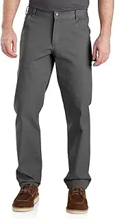 [CARHARTT] Men's Rugged Flex Relaxed Fit Duck Dungaree Pant, Gravel, 34 x 28