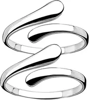 [Minkissy] 2pcs Geometric Split Ring Jewelry Open Finger Ring Open Cuff Ring Women Thumb Ring Circle Rings for Women Engagement Open Rings Open Band Ring Rings for Teen Silver Copper