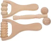Ipetboom 3pcs Wooden Face Roller Massager Reusable Skin Care Tool for Neck Shoulders and Face Versatile Wooden Massage Rollers with Different Shapes for Effortless Relaxation