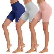 Women s Safety Shorts Long Boxer Briefs Anti Chafing Boyshorts Seamless Stretchy Panties Cycling Shorts for Under Dresses Blue Grey Pink M
