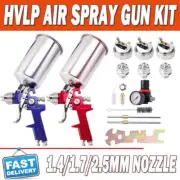 HVLP Air Spray Gun Kit 3 Nozzles Auto Paint Car Primer Detail Basecoat Clearcoat