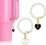 [Vompole] 2PCS Letter Charms Accessories for Stanley Cup Initial Name ID Charm for Tumbler Handle Personalized Letter Charm