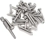 binifiMux 30pcs #8-1" T20 Torx in Pin Head Tamper Proof Security Self Tapping Screws with Wrenh Key 304 Stainless Steel