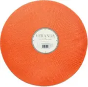 Set of 6 Same Round Woven Polypropylene Placemats (15") ORANGE COLOR,VERANDA, BM