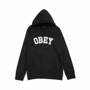Obey WATSON Black White Embroider Patch Logo P/O Sweatshirt Men's Hoodie