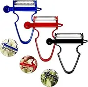 Magic Trio Peeler Fruit Vegetable Julienne Peeler Slicer Salad Cutter Julienne Zester Veg Carrot Shredder Magic Peeler Set -Pack of 3 Mixed Colour