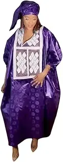 [HD] H D Bazin Riche Clothing, African Traditional Costume Embroidery Patterns Loose Sleeves Dashiki Dress