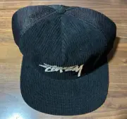 STÜSSY © 2022 CORDUROY TRUCKER CAP HAT SNAPBACK BLACK ONE SIZE BRAND NEW