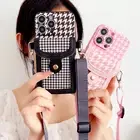 For iPhone Samsung Case Crossbody Wallet Card Bag Holder Phone Cover Girl +Strap