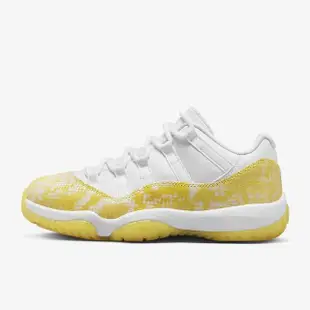 【NIKE 耐吉】籃球鞋 運動鞋 WMNS AIR JORDAN 11 RETRO LOW 男鞋 女鞋 白黃(AH7860107)