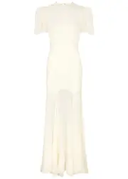 DE LA Vali Agua Silk-chiffon Maxi Dress - Ivory - 14 (UK14 / L) 14 (UK14 / L)